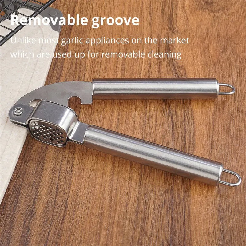 1Pc Stainless Steel Garlic Press Household Garlic Garlic Press Manual Garlic Press Creative Kitchen Tools